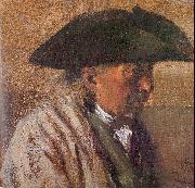 Adolph von Menzel Peasant with a Three-Cornered Hat oil painting on canvas